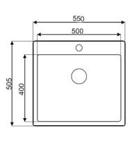 APELL SZ55FBC - LAVELLO DA INCASSO - 1 VASCA - QUADRATA - 56x51 - INOX - 1 - Gallery