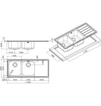 APELL  LN1162IRBC  LAVELLO INCASSO 116 X 50 VASCHE A DESTRA - 1 - Gallery