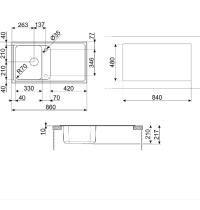 APELL PTN861GO  LAVELLO 86X50 1 VASCA AVENA - 1 - Gallery