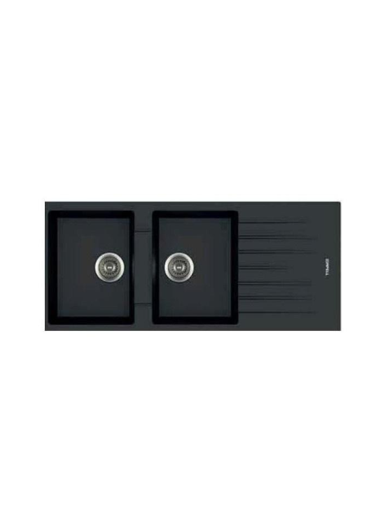 APELL PTPL1162GB - LAVELLO DA INCASSO - 116X50 - 2V.+GOCC. - GRANITO NERO