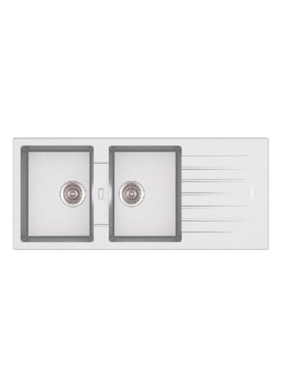APELL PTPL1162GW - LAVELLO DA INCASSO - 116X50 - 2V+GOCC. - BIANCO