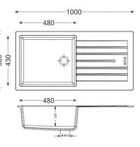 APELL PTLP1001GB - LAVELLO  100x50 - 1V. + GOCC. BLACK - 1 - Gallery