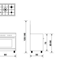 GLEMGAS  A855GI CUCINA LIBERA INSTALLAZIONE INOX CM 80 X 50 - 1 - Gallery