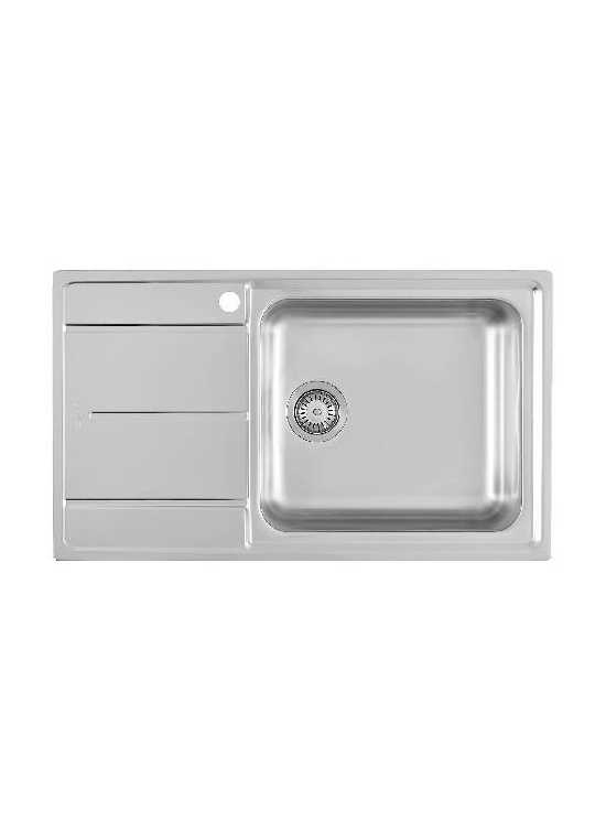 FOSTER 3218001 - LAVELLO EVO DA INCASSO - 1 V. DX + GOCC. SX - ACCIAO INOX SPAZZOLATO