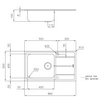 FOSTER LAVELLO EVO 3218002 - LAVELLO DA INCASSO 1 V. SX + GOCC. DX - INOX SPAZZOLATO - 1 - Gallery