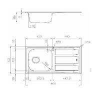FOSTER FM1971561 LAVELLO 86X50 1 VASCA DX GOCCIOLATOIO SX INOX - 1 - Gallery