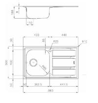 FOSTER FM1971562 LAVELLO 86X50 1VASCA SX GOCCIOLATOIO DX  INOX - 1 - Gallery