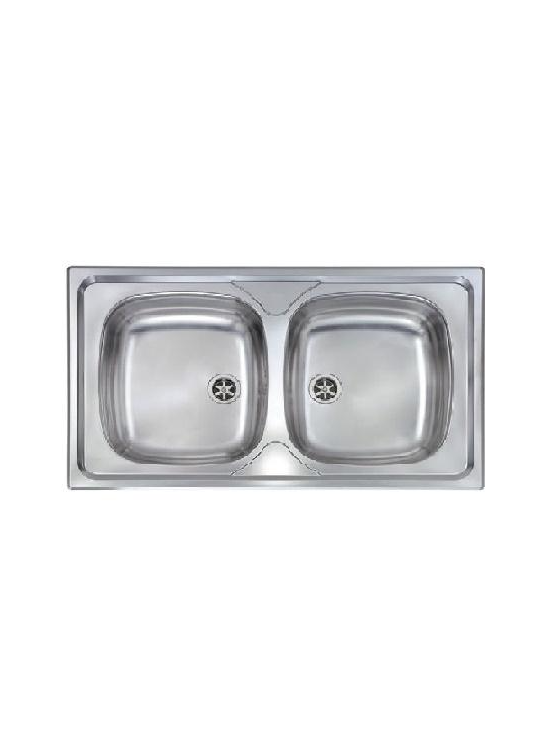 CM  Mondial LAVELLO INCASSO  86x50  2 VASCHE INOX