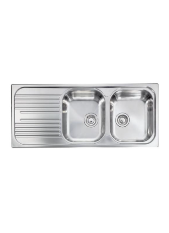 CM LAVELLI 010597D - LAVELLO ATLANTIC DA INCASSO - 2 V. DX + GOCC. SX - 116x50 - INOX ANTIGRAFFIO