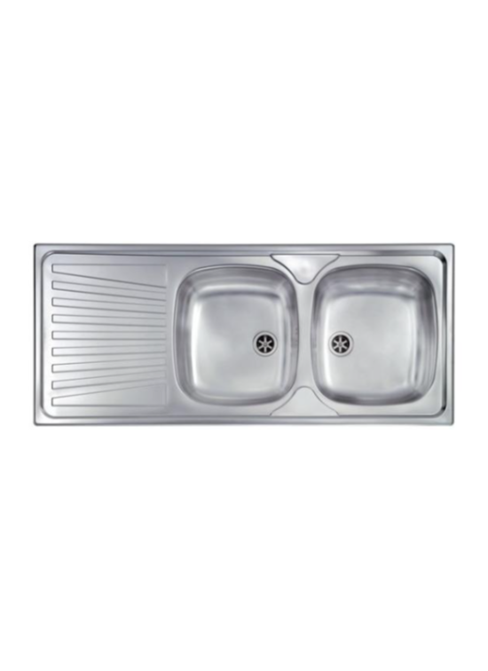 CM LAVELLI 011537D - LAVELLO DA INCASSO MONDIAL - 2 V. DX + GOCC. SX - 116x50 - ACCIAIO INOX SATINATO