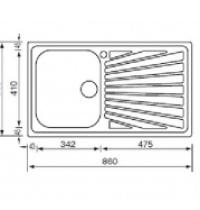 CM LAVELLI CM 011443S - LAVELLO DA INCASSO COMETA - 86X50 - INOX SATINATO - 1 - Gallery