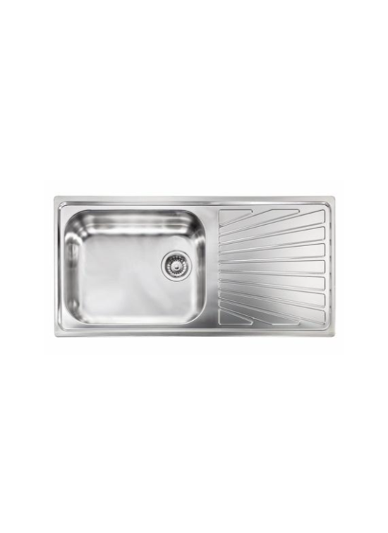 CM LAVELLI 011446S - LAVELLO DA INCASSO COMETA - 1 V. SX + GOCC. DX - 100x50 - ACCIAIO INOX SATINATO