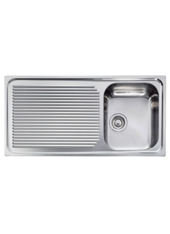 CM LAVELLI 011046D - LAVELLO AURORA DA INCASSO - 1 V. DX + GOCC. SX - 116x50 - INOX SATINATO