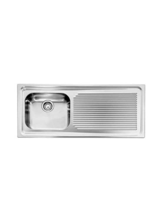 CM LAVELLI 011046D - LAVELLO AURORA DA INCASSO - 1 V. SX + GOCC. DX - 116x50 - INOX SATINATO
