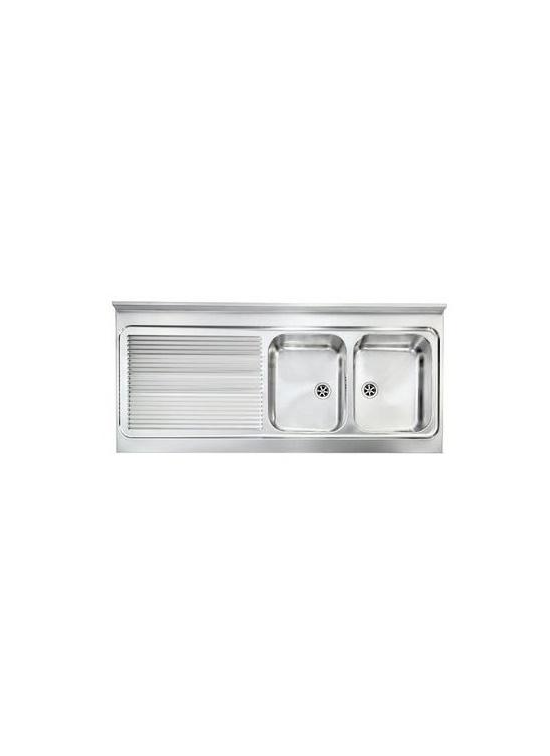 CM LAVELLI 031138DX - LAVELLO ROSSANA DA APPOGGIO 2 V. DX + GOCC. SX - 135x60
