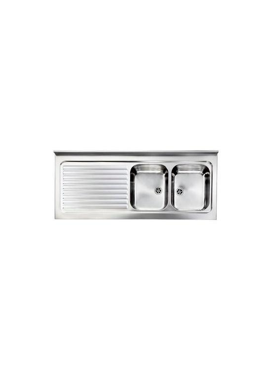 CM LAVELLI 031139DX - LAVELLO ROSSANNA DA APPOGGIO - 2 V. DX + GOCC. SX - 150x60 - INOX SATINATO