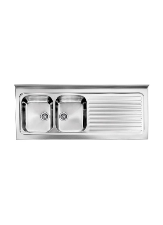 CM LAVELLI - LAVELLO ROSSANA DA APPOGGIO 2 V. SX + GOCC. DX - 150x60 - INOX SATINATO