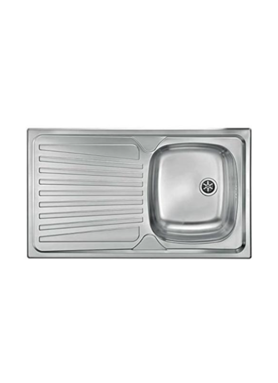 CM LAVELLI 011533D - LAVELLO DA INCASSO MONDIAL - 1V. DX + GOCC. SX - 86x50 - ACCIAIO INOX