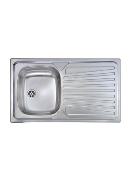 CM LAVELLI 011533S - LAVELLO DA INCASSO MONDIAL - 1V. SX + GOCC. DX - 86x50 - ACCIAIO INOX