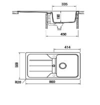SCHOCK FOMD100A01 LAVELLO 86X50 1VASCA + GOCCIOLATOIO  BIANCO ASSOLUTO - 1 - Gallery