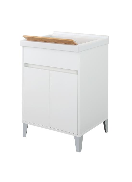 LAVATOIO VELA CM 60  2 ANTE  vasca in ceramica tavoletta in bamboo