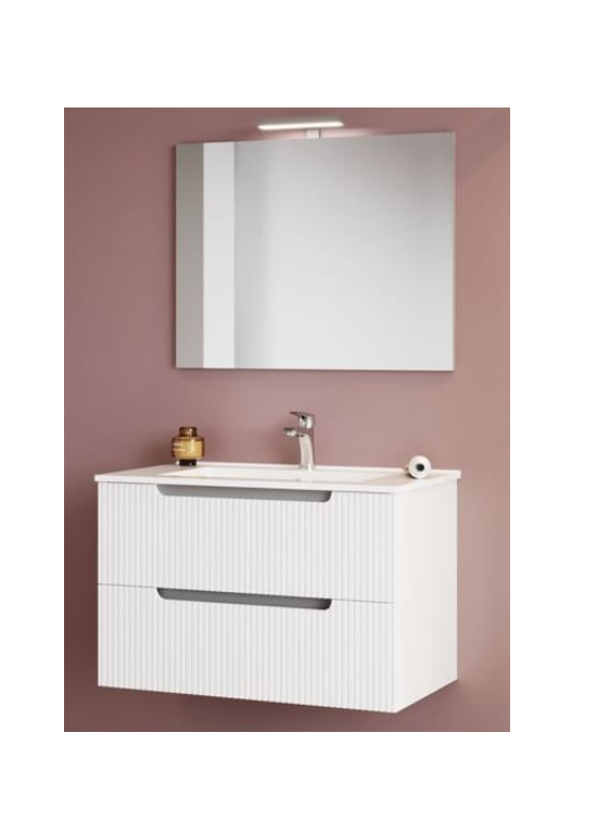 MOBILE BAGNO VIENNA CANNETTATO BIANCO CM 100