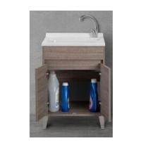 LAVATOIO VELA CM 60 ROVERE SCURO 2 ANTE LAVELLO IN CERAMICA - 1 - Gallery