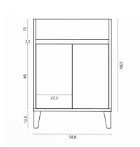 LAVATOIO VELA CM 60 ROVERE SCURO 2 ANTE LAVELLO IN CERAMICA - 2 - Gallery