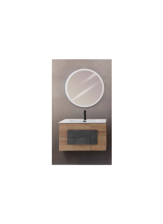 MOBILE BAGNO CITY ROVERE CM 80 rovere e pietra