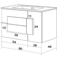 MOBILE BAGNO CITY ROVERE CM 80 rovere e pietra - 3 - Gallery