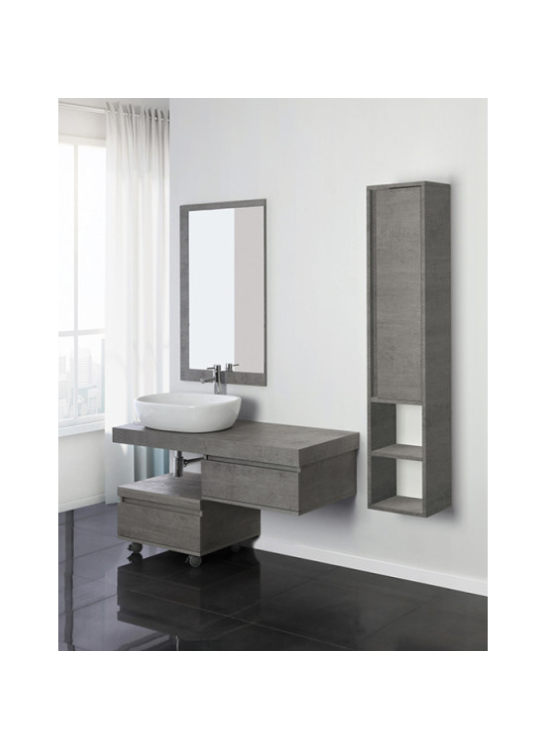 ARCO MENSOLA BAGNO cm 120  con lavello e specchio color cemento