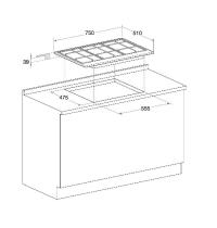 ARISTON PCN750TAN/R/HA PIANO COTTURA 4FUOCHI + D.C CM 75 ANTRACITE - 1 - Gallery
