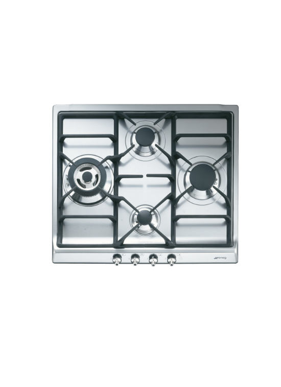 SMEG SER60SGH3  PIANO COTTURA CM 60 INOX CON GRIGLIE IN GHISA