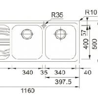 FRANKE RRX621DX 101.0053.247 - LAVELLO RADAR DA INCASSO - 2V. DX + GOCC. SX - INOX - 1 - Gallery