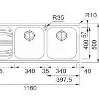 FRANKE RRX 621 - LAVELLO RADAR DA INCASSO - 2V. SX + GOCC. DX - INOX - 1 - Gallery
