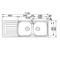 FRANKE OLL621 LAVELLO SERIE ONDA 116X50 2V DX+ GOCC.SX  DEKOR  101.0180.275 - 1 - Gallery