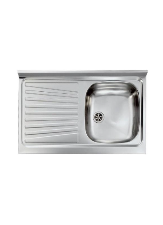CM LAVELLI 031031D - LAVELLO MONDIAL DA APPOGGIO - 1 V. DX - 80x50 - INOX PRELUCIDATO