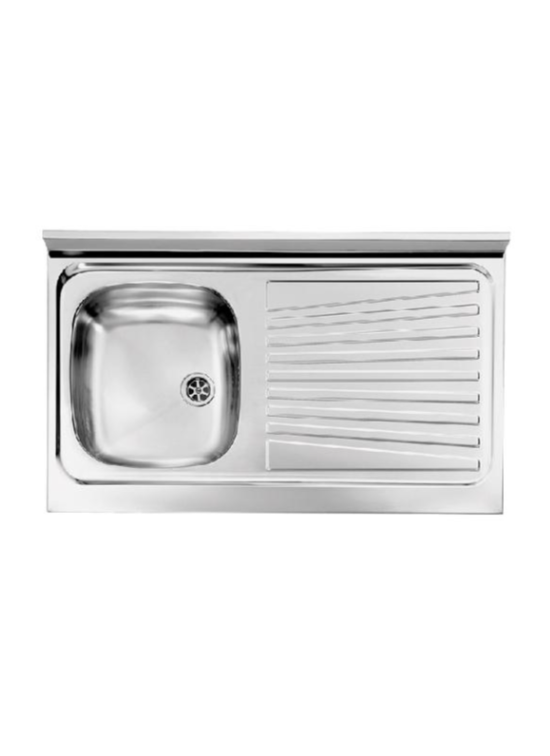 CM LAVELLI 031031S - LAVELLO MONDIAL DA APPOGGIO - 1 V. SX + GOCC. DX - 90x50 - INOX PRELUCIDATO