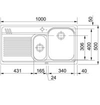 FRANKE AMT651 LAVELLO 100X50 1VSX +1/2+GOCC.DX MICRODECOR  1010022452 - 1 - Gallery