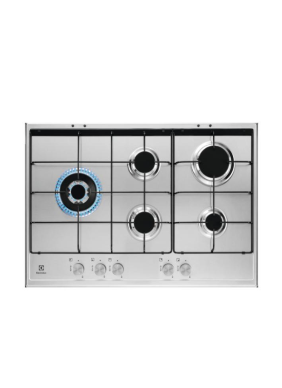 ELECTROLUX KGS7564SX - PIANO COTT. A GAS DA INCASSO C/ 5 ZONE COTT. - ACCIAIO INOX - GRIGLIE SMALTATE