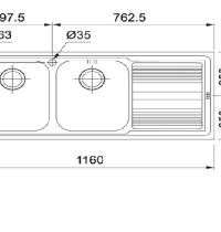 FRANKE LLX621 LAVELLO 116X50 2VASCHE SX     SERIE LOGICA LINE     1010085849 - 1 - Gallery
