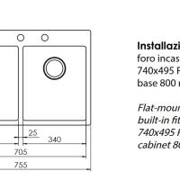 CM LAVELLI LUMEN SMART MIX - LAVELLO - 2 V. - NO GOCC. - 74x49.5 - ACCIAIO INNOX SATINATO - 1 - Gallery