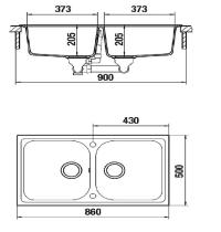 SCHOCK FOMN200A58  LAVELLO 86X50 2VASCHE AVENA - 1 - Gallery