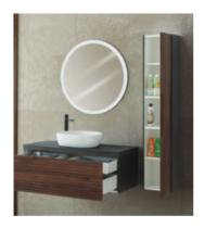 Mobile bagno LIDO sospeso  cm 90 noce con fusto ardesia con 2 cassetti - 1 - Gallery