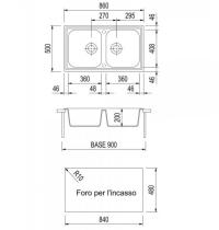 PLADOS PL0862 60 LAVELLO DUE VASCHE CM 86 X 50 RAMATO - 1 - Gallery