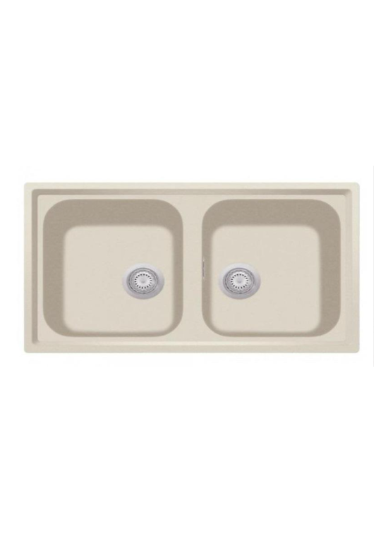 PLADOS PL0862 87 LAVELLO AD INCASSO CM 86 X 50  DUE VASCHE BIANCO ANTICO