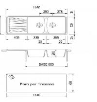 PLADOS  SP1162  SERIE SPAZIO LAVELLO 116X50 2V.+GOCC. BIANCO - 1 - Gallery