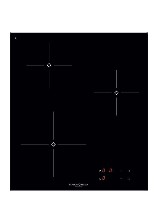 PLADOS PBIM430 PIANO COTTURA INDUZIONE 45cm, vetro nero
