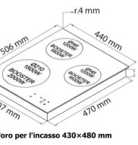 PLADOS PBIM430 PIANO COTTURA INDUZIONE 45cm, vetro nero - 1 - Gallery