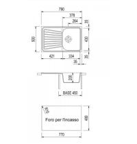 PLADOS SP0791 90 SERIE SPAZIO BIANCO OPALE CM 79 X 50 1 VASCA CON GOCCIOLATOIO - 1 - Gallery